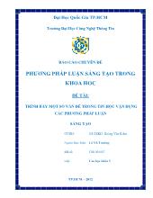 Đề tài Trình bày một số vấn đề trong tin học vận dụng các phương pháp luận