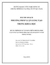 Đề tài Trình bày sự vận dụng những phương pháp luận sáng tạo trong khoa học để giải quyết vấn đề trong tin học