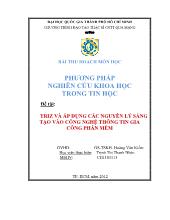 Đề tài Triz và áp dụng các nguyên lý sáng tạo vào công nghệ thông tin gia công phần mềm