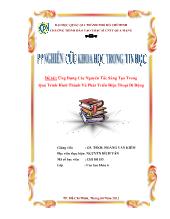 Đề tài Ứng dụng các nguyên tắc sáng tạo trong quá trình hình thành và phát triển điện thoại di động