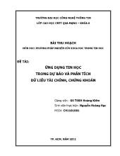 Đề tài Ứng dụng tin học trong dự báo và phân tích dữ liệu tài chính, chứng khoán