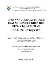 Đề tài Vận dụng các phương pháp nghiên cứu khoa học để xây dựng dịch vụ “sổ liên lạc điện tử”