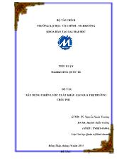 Đề tài Xây dựng chiến lược xuất khẩu gạo qua thị trường Châu Phi