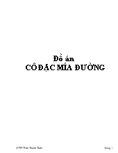 Đồ án Cô đặc mía đường