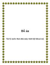 Đồ án Xử lý nước thải nhà máy tinh bột khoai mỳ
