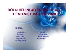 Đối chiếu nguyên âm trong Tiếng Việt và Tiếng Anh