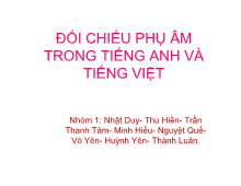 Đối chiếu phụ âm trong Tiếng Anh và Tiếng Việt