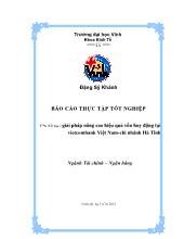 Giải pháp nâng cao hiệu quả vốn huy động tại vietcombank Việt Nam-Chi nhánh Hà Tĩnh