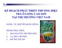 Kế hoạch phát triển thương hiệu trà ô long cao sơn tại thị trường Việt Nam