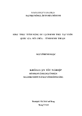 Khai thác tiềm năng du lịch sinh thái tại vườn quốc gia Núi Chúa - Tỉnh Ninh Thuận