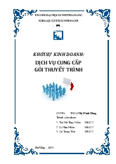 Khởi sự kinh doanh: dịch vụ cung cấp gói thuyết trình
