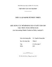 Liệu rằng các mô hình dự báo có hữu ích cho việc phân tích chính sách
