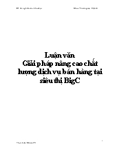 Luận văn Giải pháp nâng cao chất lượng dịch vụ bán hàng tại siêu thị BigC
