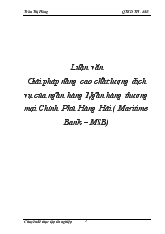 Luận văn Giải pháp nâng cao chất lượng dịch vụ của ngân hàng Ngân hàng thương mại Chính Phủ Hàng Hải ( Maritime Bank – MSB)
