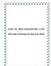 Luận văn Hiện trạng khai thác và chế biến một số khoáng sản kim loại chính