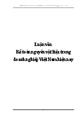 Luận văn Kế toán nguyên vật liệu trong doanh nghiệp Việt Nam hiện nay