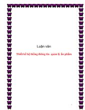 Luận văn Thiết kế hệ thống thông tin quản lý ấn phẩm