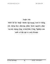 Luận văn Thiết kế kỹ thuật thành lập mạng lưới ô vuông xây dựng theo phương pháp hoàn nguyên phục vụ xây dựng công trình Khu Công Nghiệp sản xuất và lắp ráp xe máy Honda