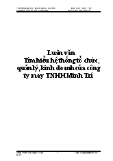 Luận văn Tìm hiểu hệ thống tổ chức, quản lý, kinh doanh của công ty may TNHH Minh Trí