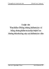 Luận văn Tìm hiểu về bằng chứng kiểm toán và bằng chứng kiểm toán đặc biệt-Con đường thành công của các kiểm toán viên