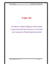 Luận văn Xác định các thông số động học sinh học phục vụ quá trình xử lý nước thải của cơ sở sản xuất nước tương Lam Thuận bằng bùn hoạt tính