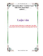 Luận văn Xây dựng chương trình nâng cao nhận thức cộng đồng trong công tác bảo tồn tài nguyên rừng nhập mặn Cần Giờ