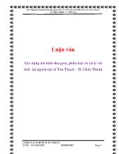 Luận văn Xây dựng mô hình thu gom, phân loại và xừ lý rác thải tại nguồn tại xã Tân Thạch – H. Châu Thành