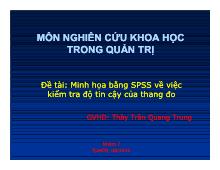 Minh họa bằng SPSS về việc kiểm tra độ tin cậy của thang đo