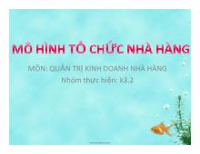 Mô hình tổ chức nhà hàng