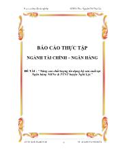 Nâng cao chất lượng tín dụng hộ sản xuất tại Ngân hàng Ngân hàng nông nghiệp & Phát triển nông thôn huyện Nghi Lộc