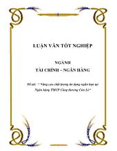 Nâng cao chất lượng tín dụng ngắn hạn tại Ngân hàng Thương mại cổ phần Công thương Cửa Lò