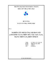 Nghiên cứu phản ứng oxi hoá sâu p-Xylene và co trên xúc tác CuO, Co3O4 mang trên CeO2 biến tính Pt