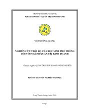 Nghiên cứu thái độ của học sinh phổ thông đối với ngành quản trị kinh doanh