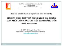 Nghiên cứu, thiết kế công nghệ và khuôn dập khối chính xác chi tiết bánh răng côn