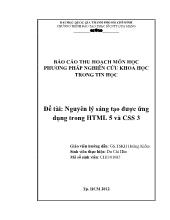 Nguyên lý sáng tạo được ứng dụng trong HTML 5 và CSS 3