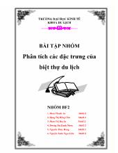 Phân tích các đặc trưng của biệt thự du lịch