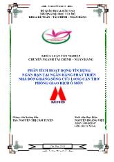 Phân tích hoạt động tín dụng ngắn hạn tại ngân hàng phát triển nhà đồng bằng sông Cửu Long Cần Thơ phòng giao dịch Ô Môn