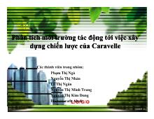 Phân tích môi trường tác động tới việc xây dựng chiến lược của Caravelle