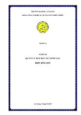Quản lý rủi ro các sinh vật biến đổi gen