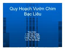 Quy hoạch vườn chim Bạc Liêu