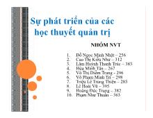 Sự phát triển của các học thuyết quản trị