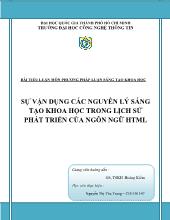 Sự vận dụng các nguyên lý sáng tạo khoa học trong lịch sử phát triển của ngôn ngữ HTML