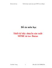 Thiết kế dây chuyền sản xuất MTBE từ iso- Butan
