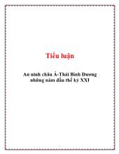 Tiểu luận An ninh châu Á-Thái Bình Dương những năm đầu thế kỷ XXI