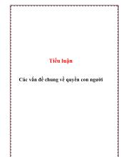 Tiểu luận Các vấn đề chung về quyền con người