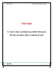 Tiểu luận Cơ cấu tổ chức của khách sạn Sofitel Metropole Hà Nội ,ưu nhược điểm và hướng đề xuất