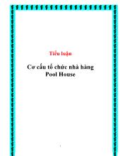 Tiểu luận Cơ cấu tổ chức nhà hàng Pool House