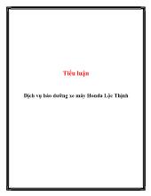 Tiểu luận Dịch vụ bảo dưỡng xe máy Honda Lộc Thịnh