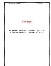 Tiểu luận Hệ thống kiểm soát chất lượng tại công ty Sanofi- Aventis Việt Nam