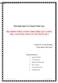 Tiểu luận Hệ thống tiền lương theo hiệu quả công việc tại tổng công ty xây dựng số 1